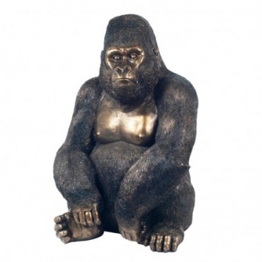 Escultura de gorila negro y...