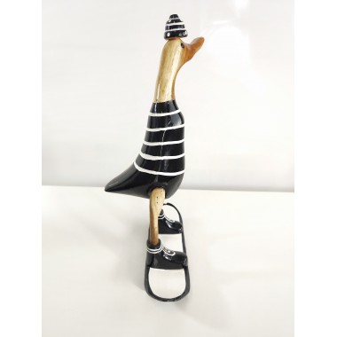 Figuras de ocas artesanales de madera de estilo skater