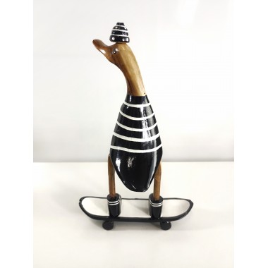Figuras de ocas artesanales de madera de estilo skater