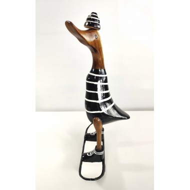 Figuras de ocas artesanales de madera de estilo skater