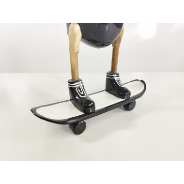 Figuras de ocas artesanales de madera de estilo skater