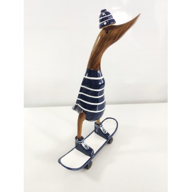 Figuras de ocas artesanales de madera de estilo skater