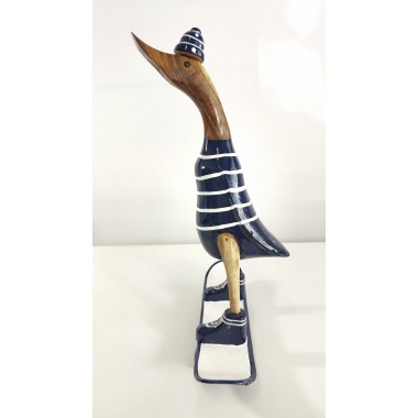Figuras de ocas artesanales de madera de estilo skater