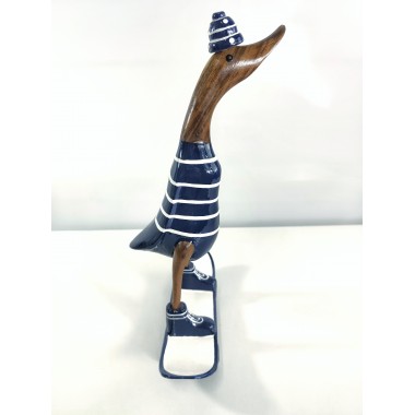 Figuras de ocas artesanales de madera de estilo skater