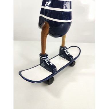 Figuras de ocas artesanales de madera de estilo skater