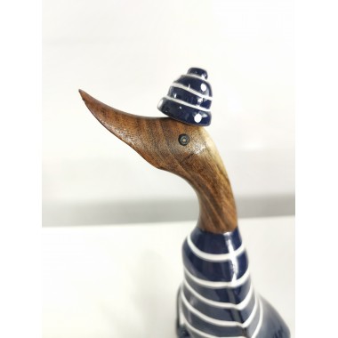 Figuras de ocas artesanales de madera de estilo skater