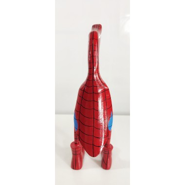 Figuras de ocas disfrazadas de Spiderman. Producto artesanal y pintado a mano.