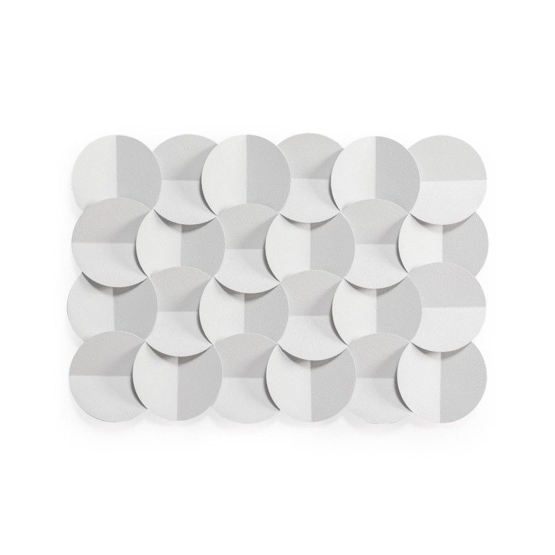 Adorno de pared metálico blanco en relieve (72 x 49 cm)