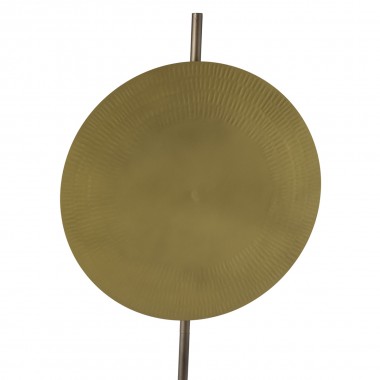 Aplique de pared metálico circular con acabado en latón y bronce envejecido