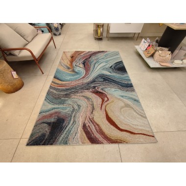 Alfombra de exterior abstracta multicolor 160 x 230 cm