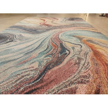 Alfombra de exterior abstracta multicolor 160 x 230 cm