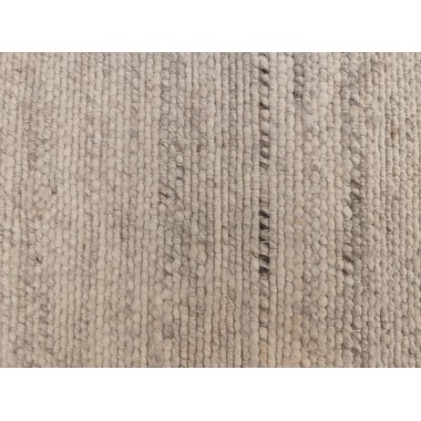 Alfombra artesanal blanca con jaspeado gris 120 x 60 cm