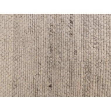 Alfombra artesanal blanca con jaspeado gris 120 x 60 cm