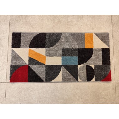 Alfombra geométrica multicolor 110 X 57 cm