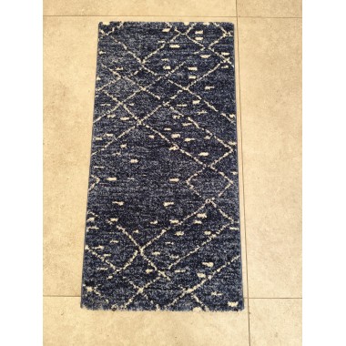 Alfombra azul indigo jaspeada 120 x 60 cm