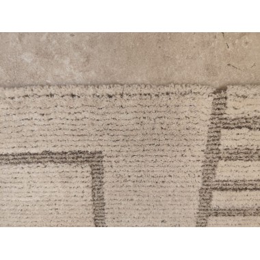 Alfombra geométrica beige 150 x 80 cm