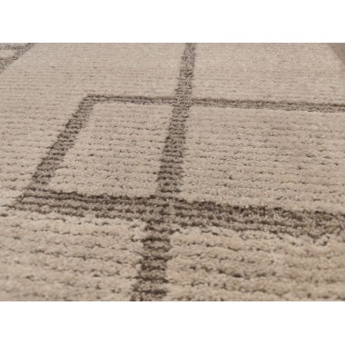 Alfombra geométrica beige 150 x 80 cm